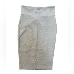 Bebe Cream Textured Bodycon Pencil Skirt Y2K Womens S